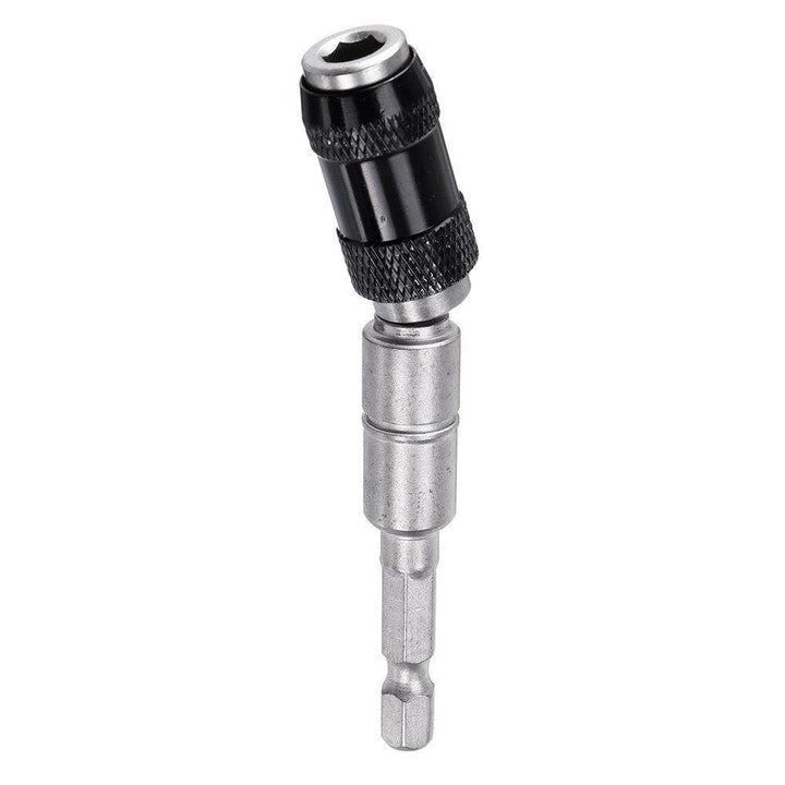 Black/Silver Magnetic Screw Drill Tip Holder Angle Magnetic Pivoting Bit Tip Holder Magnetic Screwdriver Drill Bit Drive Guide Extensions Adapter - MRSLM