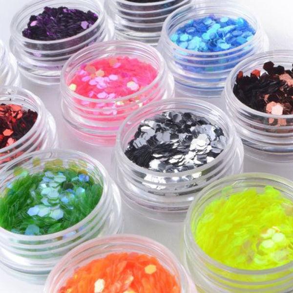 24 Colors Nail Art Acrylic Glitter Powder Dust Tips Body Face Decoration Tool - MRSLM