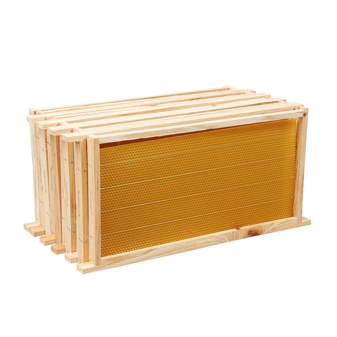 10Pcs Bees Wax Foundation Sheets Wood Beekeeping Pine Beehive Frame 49X23.5 cm - MRSLM