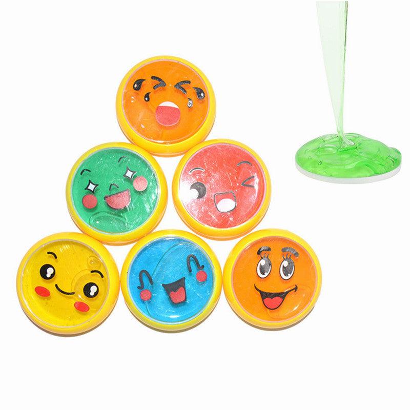 6PCS Emoji Face Slime 6cm DIY Crystal Clay Rubber Mud Intelligent Hand Gum Plasticine Toy Gift - MRSLM