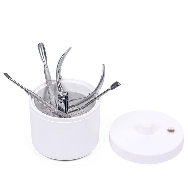 Nail Drill Bits Sterilizing Box Manicure Cleaner Clipper Nipper Polish File Jewelry Cleansing Tool - MRSLM