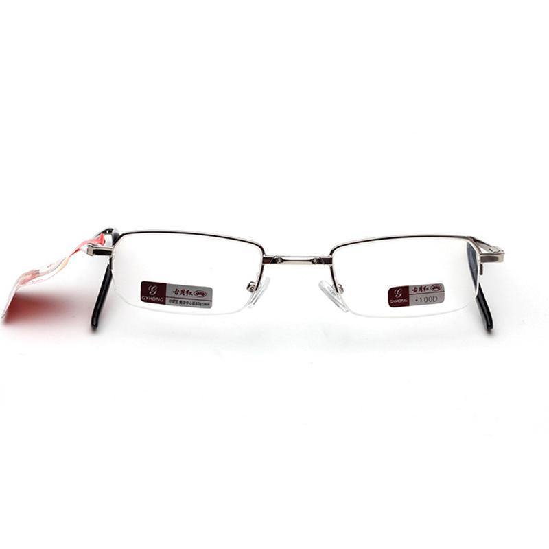 Mens Women Foldable Ultralight Metal Frame Vision Care Reading Glasses Eyeglasses With Case - MRSLM