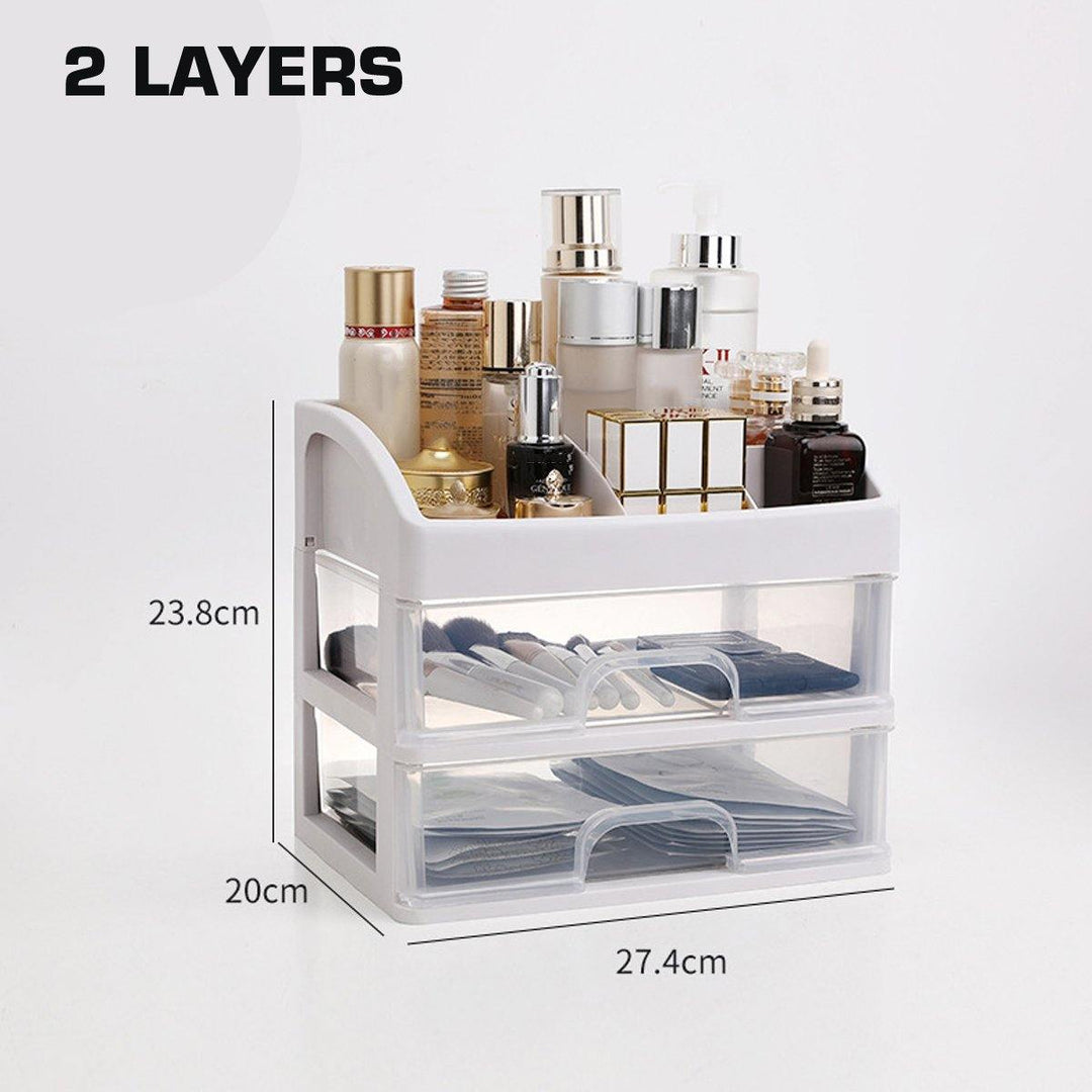 Large Multipurpose Makeup Cosmetic Jewelry Storage Box Drawer Organizer Case Display for Dormitory Bathroom - MRSLM