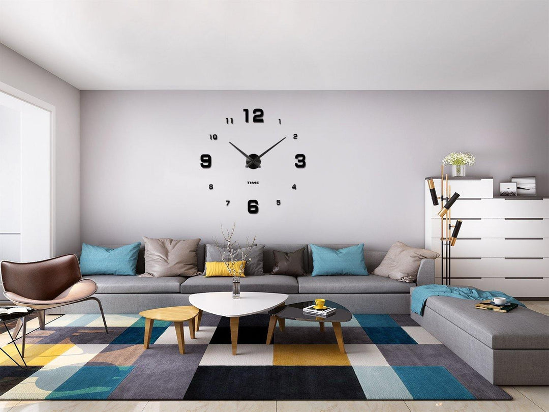 Modern Mute DIY Frameless Large Wall Clock 3d Mirror Sticker Metal Big Watches Home Office Decorations - MRSLM