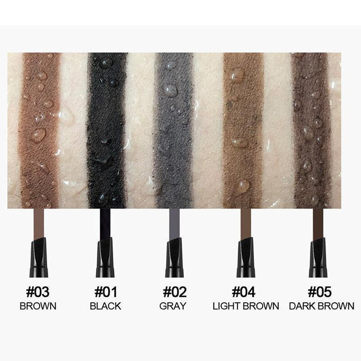 5 Colors Automatic Rotating Double-headed Waterproof Non-blooming Triangle Eyebrow Pencil - MRSLM