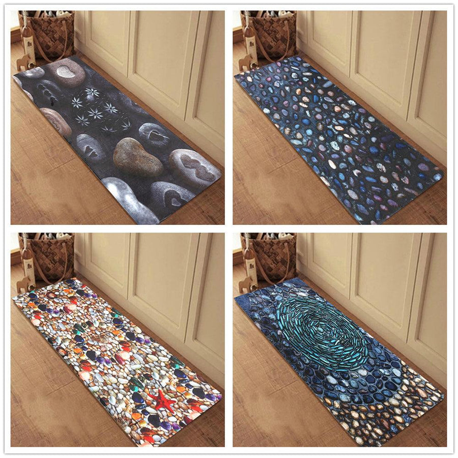 40 x 120cm Fashion 3D Cobblestone Non-slip Absorent Water Floor Mats Carpet Pad - MRSLM