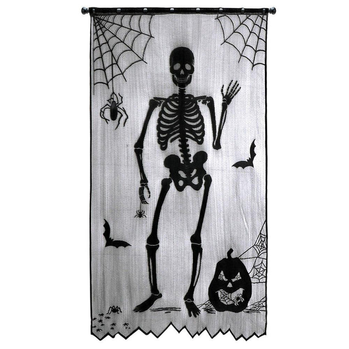 Halloween Ghost Festival Lace Table Cloth Curtain Black Spider Web Web Tablecloth Halloween Decoration Party Tablecloth - MRSLM