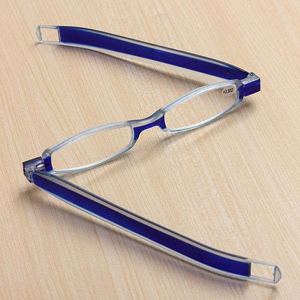 Blue 360 Degree Rotation Rotating Folding Presbyopic Reading Glasses Strength 1.0 1.5 2.0 2.5 3.0 3.5 - MRSLM