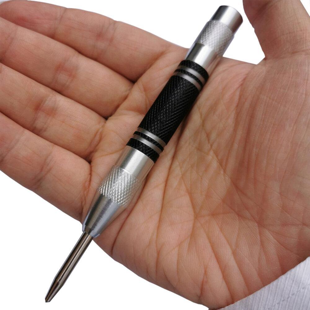 Automatic Center Pin Spring Loaded Mark Center Punch Tool Wood Indentation Mark Woodworking Tool Bit Punch - MRSLM