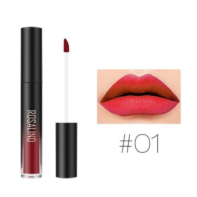 ROSALIND Matte Lipgloss Liquid Lipstick Velvet Pearl Long Lasting Waterproof Cosmetic Lip Glaze - MRSLM