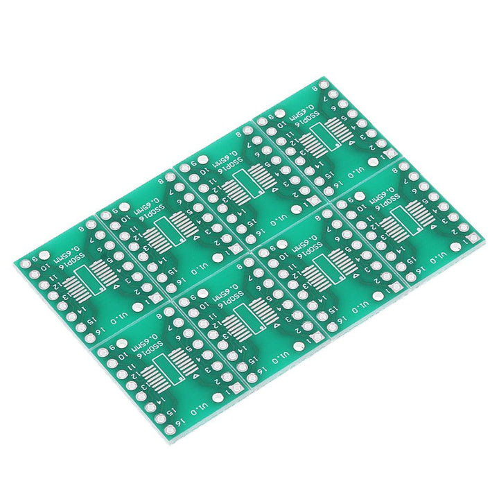 10PCS SOP16 SSOP16 TSSOP16 To DIP DIP16 0.65/1.27mm IC Adapter PCB Board - MRSLM