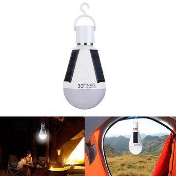 7W Solar Powered E27 LED Rechargeable Light Bulb Tent Camping Emergency Lamp with Hook - MRSLM