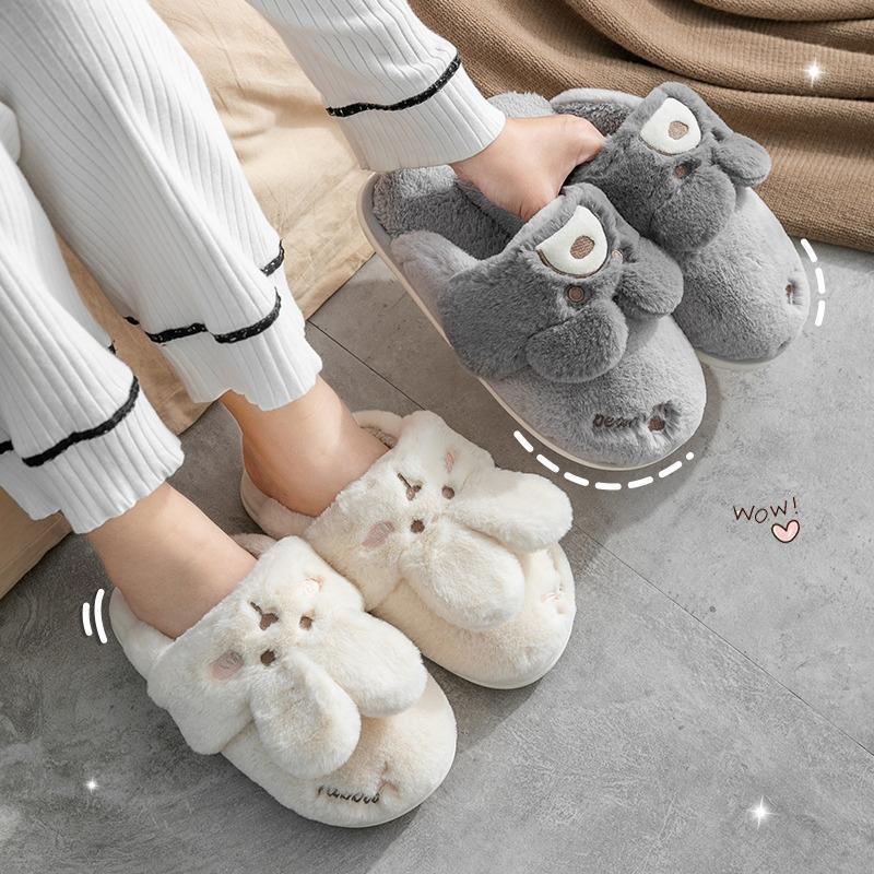 Cute Rabbit Couple Home Confinement Indoor Mute Warm Cotton Shoes - MRSLM