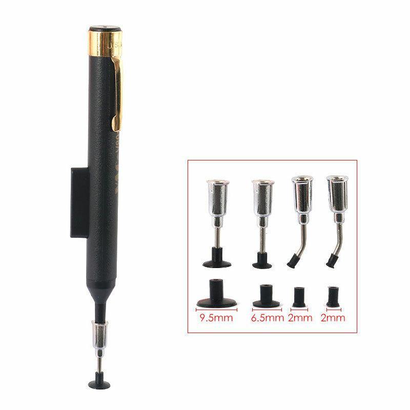 VAC Anti-satic IC Pick Up Vacuum Sucker Pen + 4 Suction Headers for BGA SMD Work Reballing Aids - MRSLM