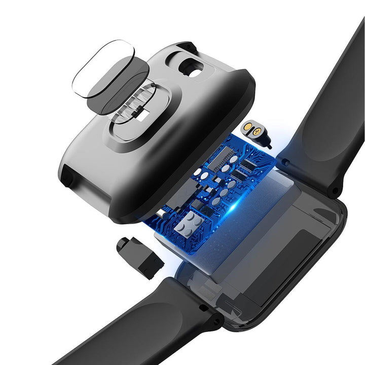 SENSFIT ME1049 IP67 Wristband Heart Rate Monitor Music Control Weather Display Smart Watch (Black) - MRSLM
