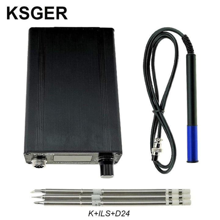 KSGER T12 STM32 V3.1S Welding Soldering Iron Station OLED DIY Plastic Handle Electric Tools Quick Heating T12 Iron Tips 8s Tins 907 9501 Handle with 3Pcs T12 Tips - MRSLM