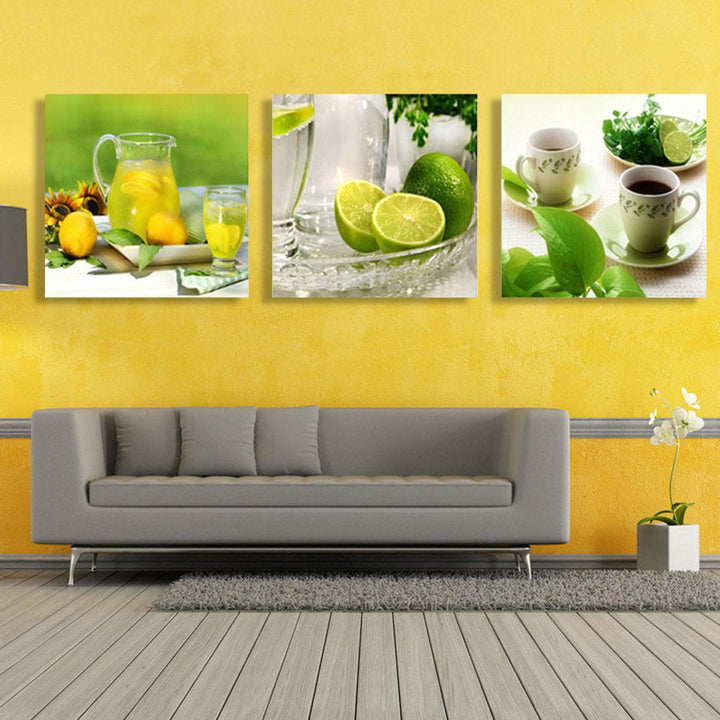 3Pcs Fruit Canvas Print Paintings Wall Decorative Print Art Pictures Frameless Wall Hanging Decorations for Home Office - MRSLM