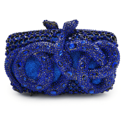 Python Diamond-studded Dinner Bag Magnetic Clasp Chain Clutch - MRSLM