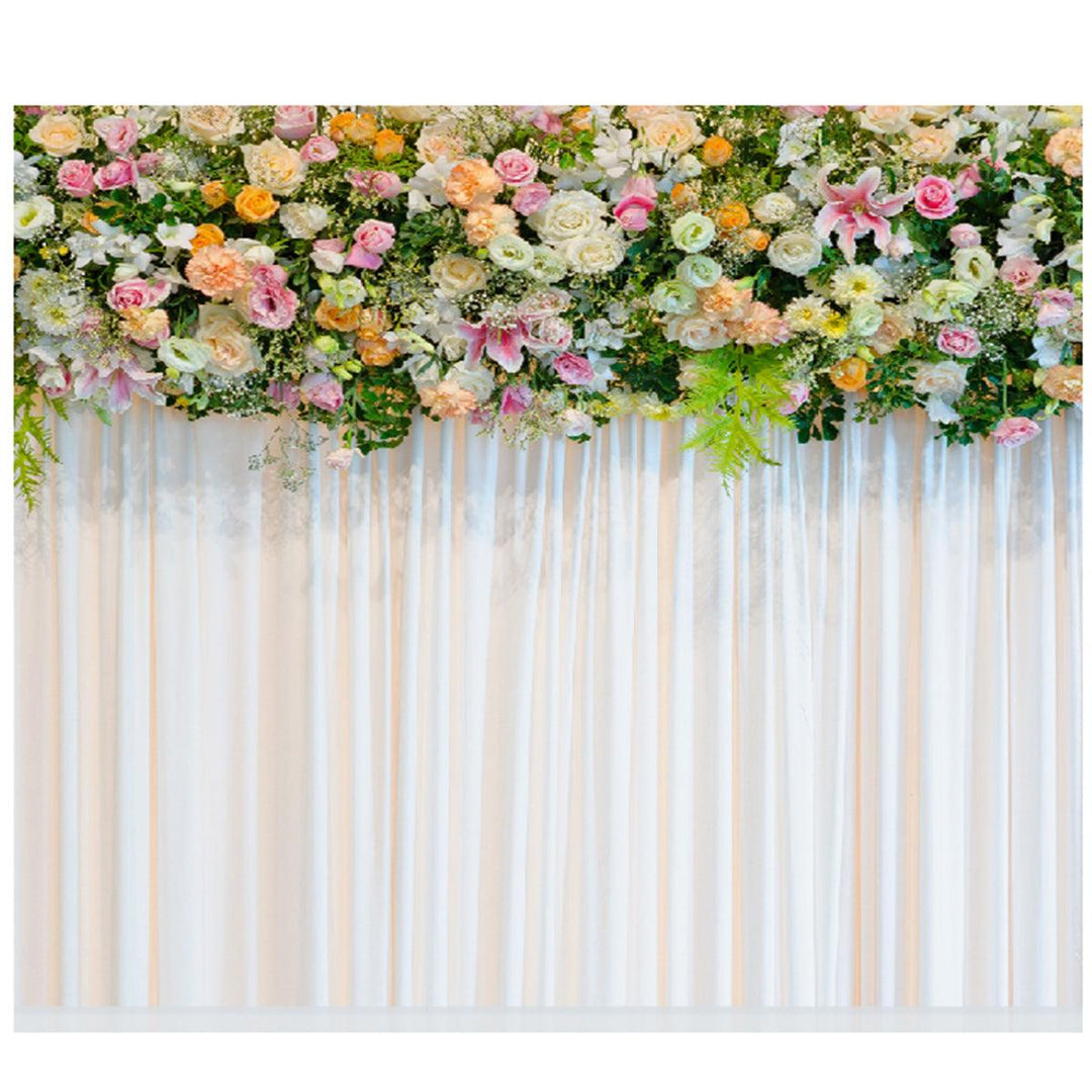 7x5FT Wedding Romantic Flower Wall Backdrop Photography Prop Photo Background - MRSLM