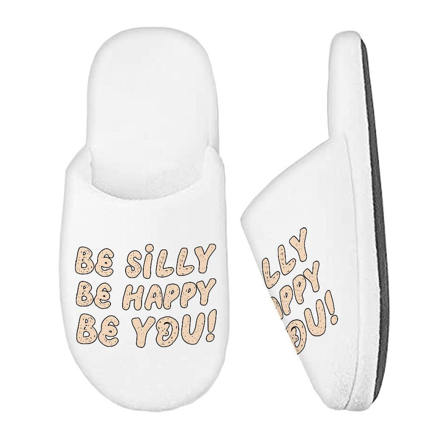 Be Happy Memory Foam Slippers - Be You Slippers - Cool Trendy Slippers - MRSLM