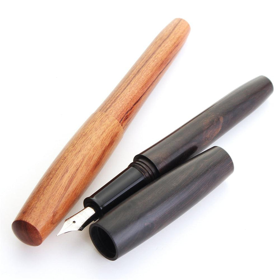 Handmade Fountain Pen Solid Wood Pen 0.38 African Rosewood Sandalwood Extra Fine Pointed Portable Wooden Pole Short Pen For Adult Student - MRSLM