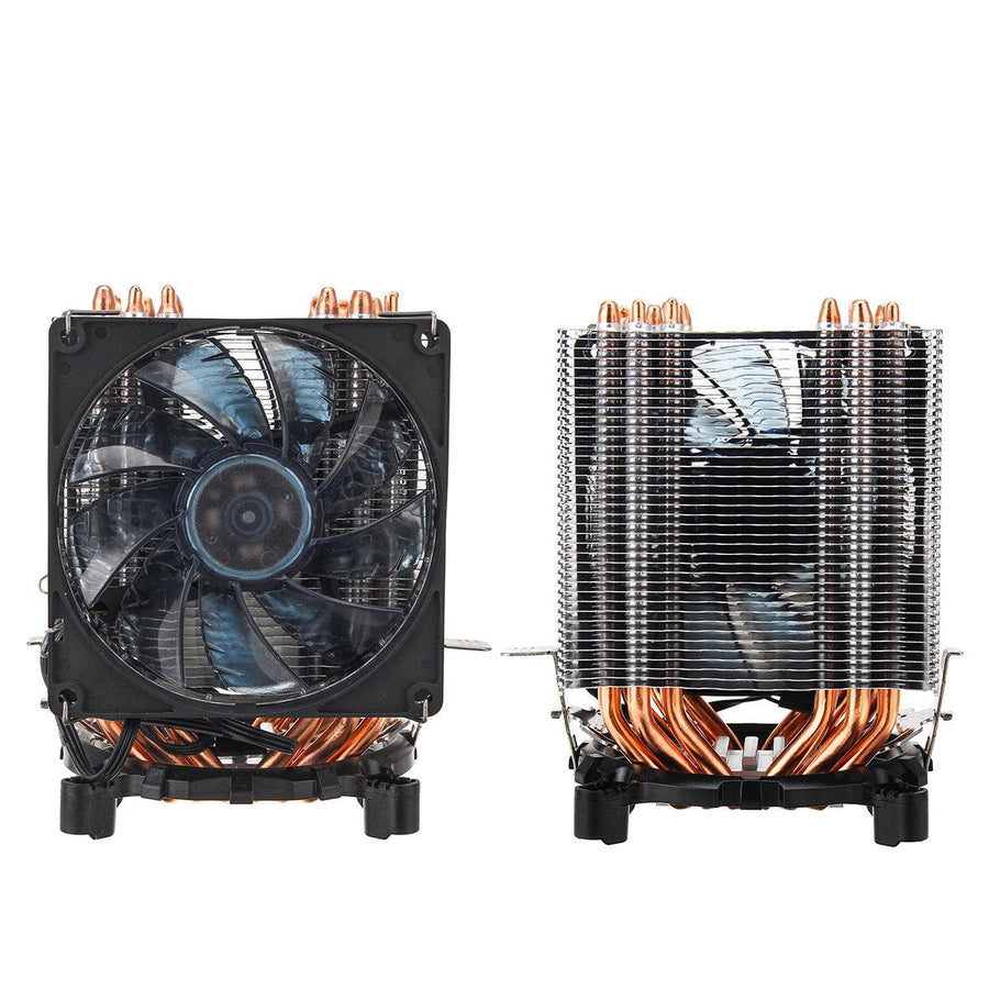 3Pin Six Copper Heat Pipes Blue Backlit CPU Cooling Fan for Intel 775 1150 1151 AMD - MRSLM