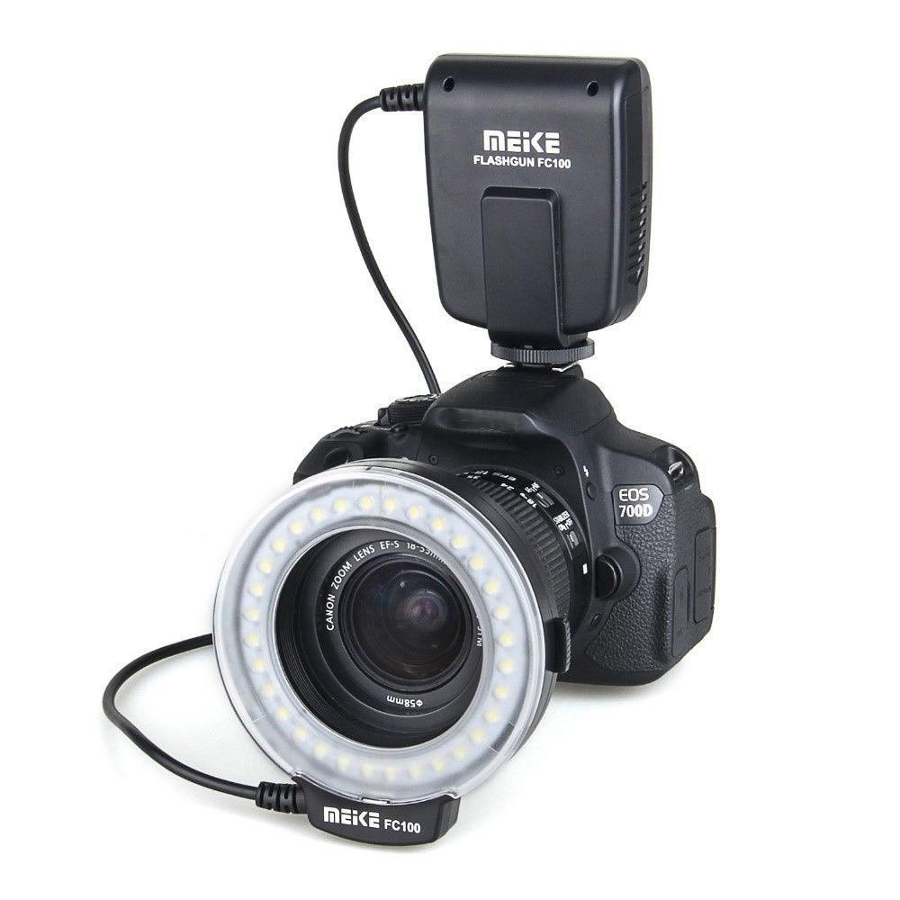 Meike FC-100 Manual LED Macro Ring Flash Video Light for Canon for Nikon Digital DSLR Camera - MRSLM