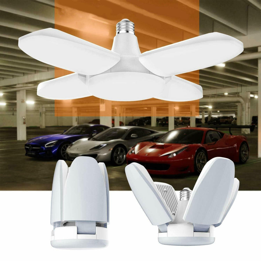 AC85-265V E27 60W Universal Deformable Foldable Garage Lamp 235LED Ceiling Adjustable Shop Light Bulb - MRSLM