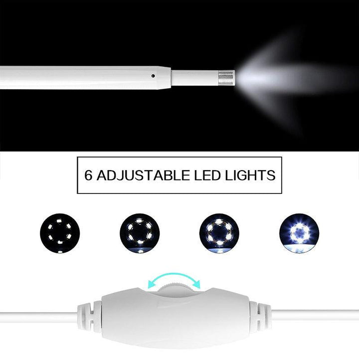 AN102 Ear Cleaning Spoon 1.3MP HD720P 3in1 Type-C USB Visual Otoscope 5.5mm 6 LEDs Ear Pick Ear Spoon Camera for Android PC - MRSLM
