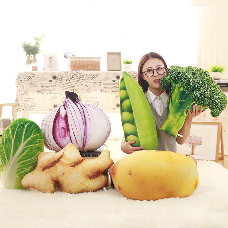 KC Creative Simulation Vegetable Pillow Broccoli Potatoes Chinese Cabbage Cushions Plush Toy - MRSLM