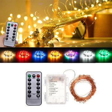 Battery Powered 10M 100LEDs Waterproof Copper Wire Fairy String Light for Christmas +Remote Control - MRSLM