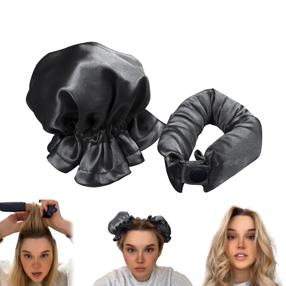 Cute Ball Head Hair Curler with Headband for Heatless Waves