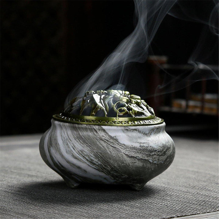 Antique Incense Burner Cone Sandalwood Censer Holder Buddhist Yoga Relax Decor - MRSLM