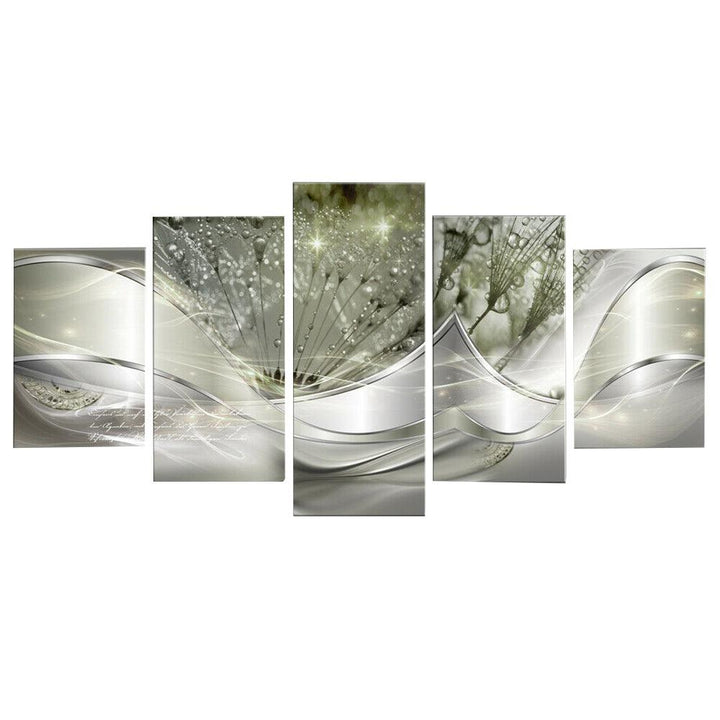 5pcs Hanging Painting Light Green Canvas Wall Art Print Painting home decor abstract Wall Art Picture Decoration - MRSLM