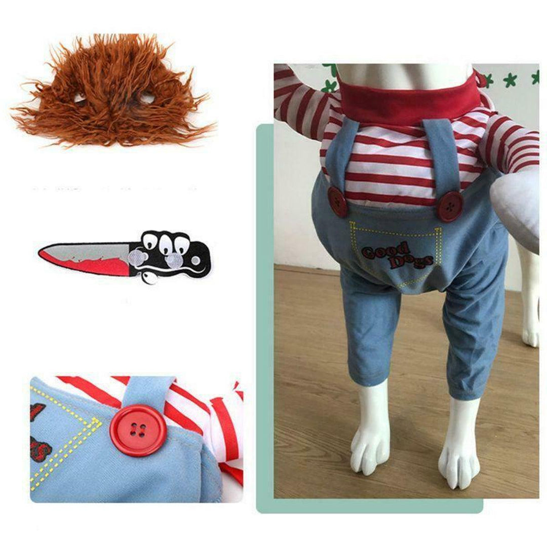 Deadly Doll Halloween Scary Dog Costumes Funny Pet Clothes Cosplay Clothing Set for Dog Cat Pet Clothes - MRSLM