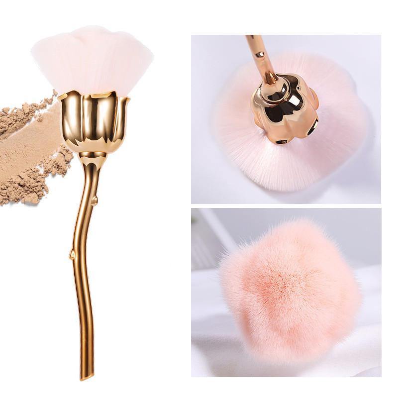 Rose Flower Makeup Brushes Foundation Powder Blushes Contour Cosmetic Brush - MRSLM