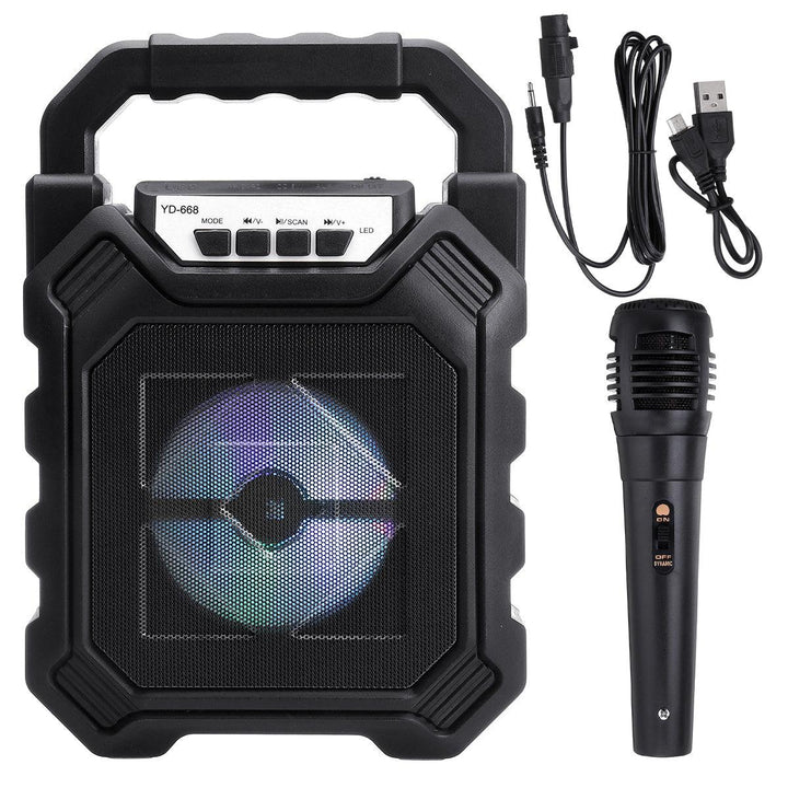 Portable 60Hz-15KHz 2400 mAh Rechargeable bluetooth 4.2+EDR Speaker FM Radio MP3 High-power Subwoofer (Upgraded Version Black) - MRSLM