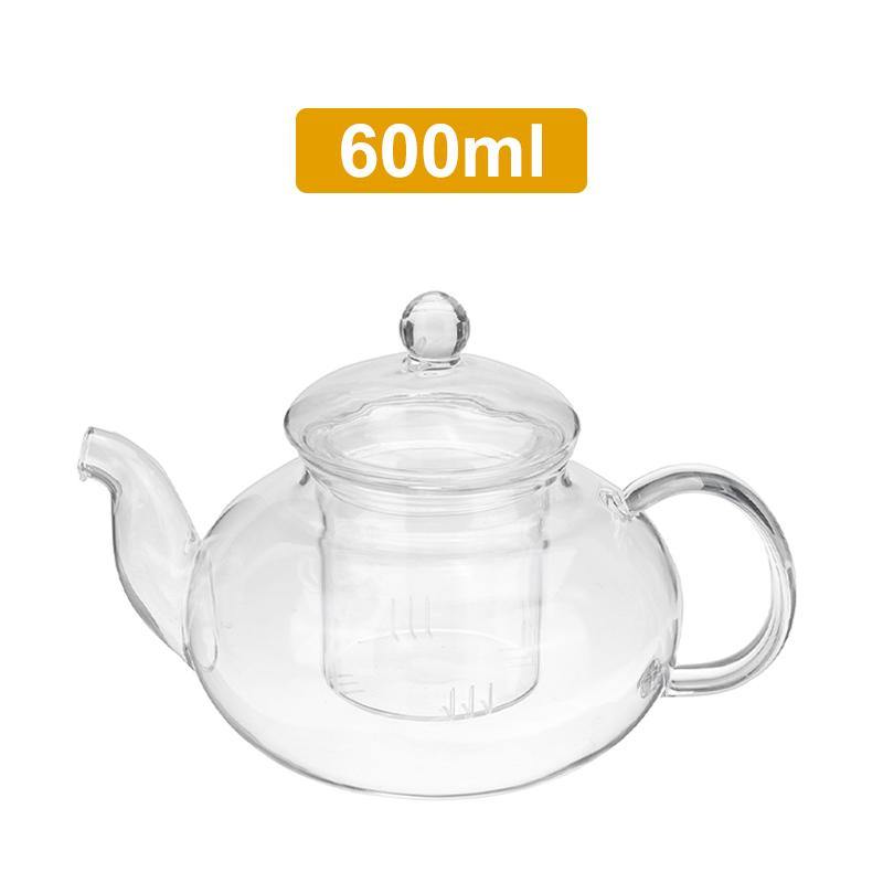 Glass Teapot 600-1000ML Coffee Pot With Stainless Steel Glass Filter Infuser - MRSLM
