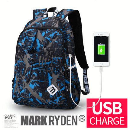 Mark Ryden USB Backpack Student Water Repellen Nylon Backpack Men Material Escolar Mochila Quality Brand 17 inch Laptop Bag School Backpack - MRSLM
