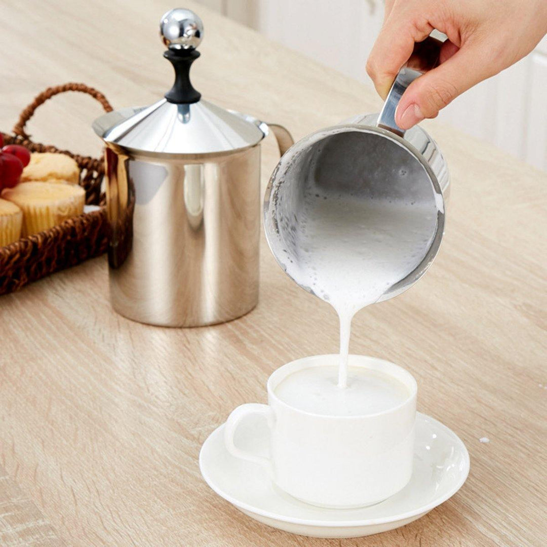 304 Stainless Steel Manual Milk Frother Double Mesh Milk Creamer Milk Foam Mesh Coffee Foamer Creamer for Coffee Shop - MRSLM