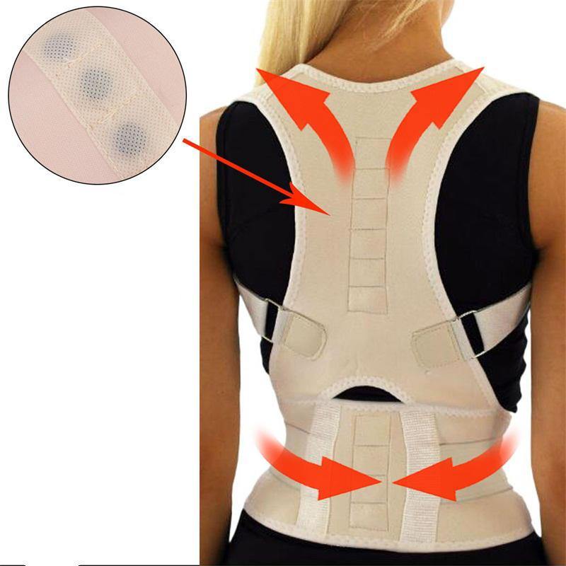 10 Magnets Posture Corrector Hunchbacked Lumbar Back Support Pain Relief Brace Therapy Belt - MRSLM