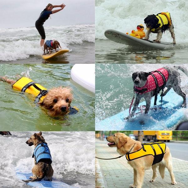 L Pet Aquatic Reflective Preserver Float Vest Dog Cat Saver Life Jacket New - MRSLM