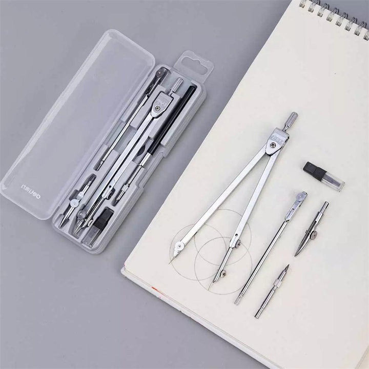 [From XM ] Deli 8605 Metal Compass Set 6 Pcs Pencil Refills Duck Beak Head Compasses Special Drawing And Mapping For Students - MRSLM
