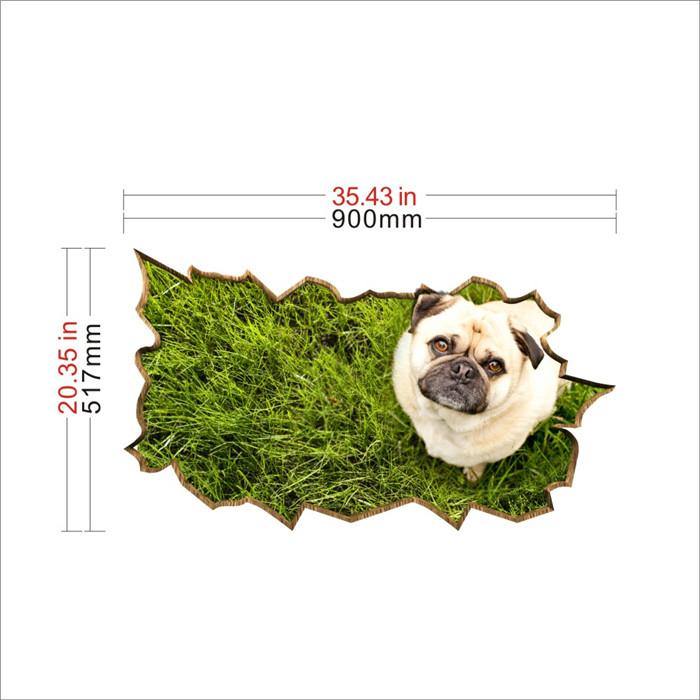 Dog Pet Lawn PAG STICKER 3D Desk Sticker Wall Decals Home Wall Desk Table Decor Gift - MRSLM
