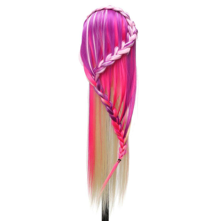 27'' Colorful Practice Training Head Long Hair Mannequin Hairdressing Salon Model - MRSLM