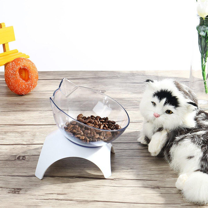 Cat Pet Bowl Elevated 15° Tilt Food Bowls Tilt Mouth Cervical Spine Protection Bowl - MRSLM