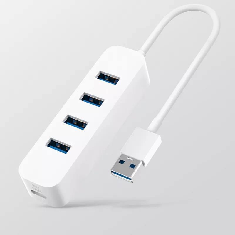 Xiaomi 4 Ports USB3.0 Hub with Stand-by Power Supply Interface USB Hub Charger Extender Extension Connector Adapter for Mobile Phone Tablet Computer - MRSLM