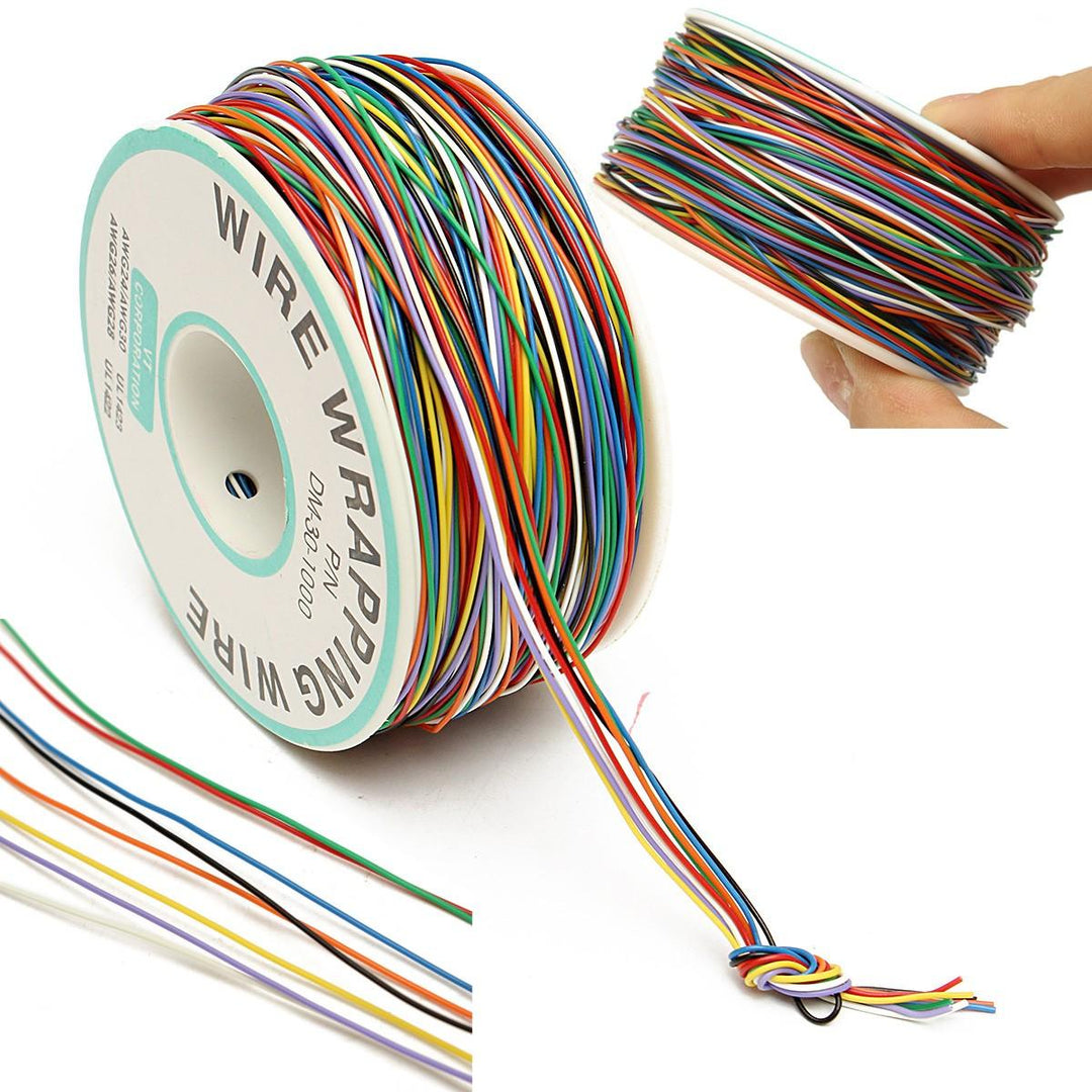 DANIU 250M 8-Wire Colored Insulated P/N B-30-1000 30AWG Wire Wrapping Cable Wrap Reel - MRSLM