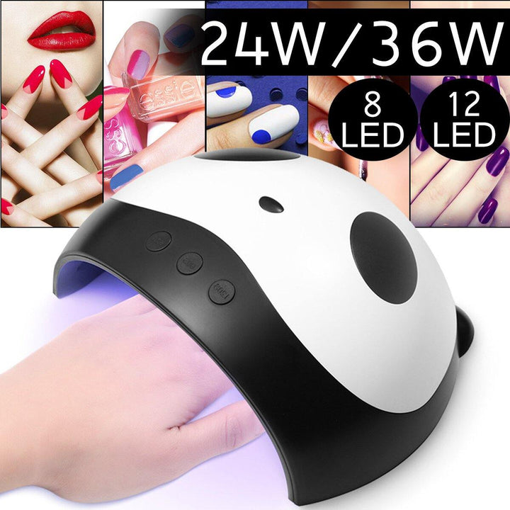24/36W 12LED UV Lamp Nail Dryer Gel Polish Curing Manicure Lamp Auto Timer USB - MRSLM