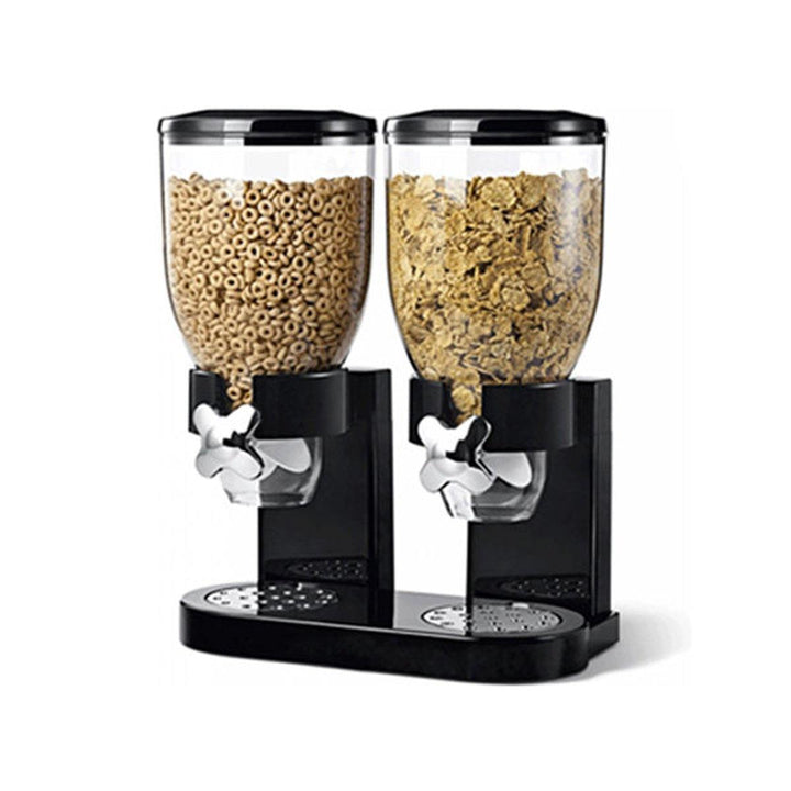 Double Cup Dry Food Dispenser Transparent Body for Cereal Grains Rice - MRSLM